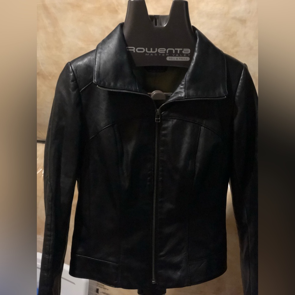 Black Italian leather jacket